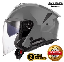 LS2 OF618 VERSO II DUAL VISOR OPEN FACE MOTORCYCLE BIKE CRASH HELMET NARDO GREY