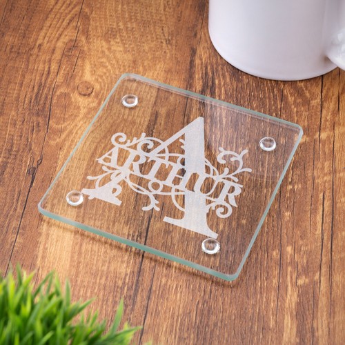 Personalised glass coaster - personalised,