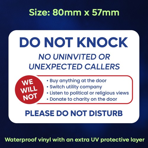 Stop cold callers sticker - no,