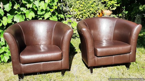 Pair faux leather - pair, of