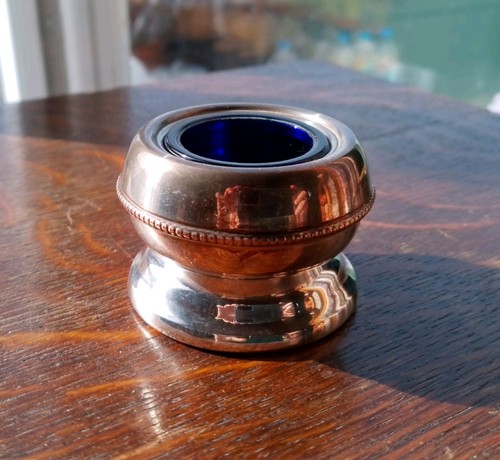 Vintage silver plate cobalt - silver,