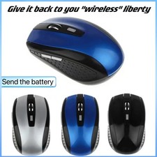 BLACK WIRELESS CORDLESS 2.4ghZ MOUSE USB DONGLE OPTICAL SCROLL FOR PC LAPTOP MAC