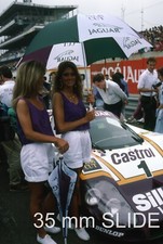 JAGUAR XJR9 #1 GRID GIRLS LE MANS 1988 LE MANS SLIDE 35MM PHOTOGRAPH BRUNDLE