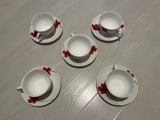 5 White and Red Poppy Cup  and