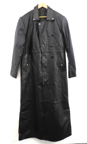 Long black leather rock goth - long,