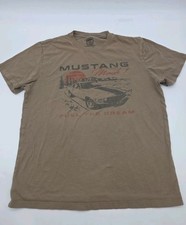 Ford Mustang Shirt Mens L Tan