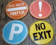 Vintage style Mini Traffic Sign coasters x 4 (G)