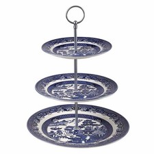 3 Tier Cake Stand, Blue Willow, Queens