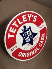 TETLEY’S ORIGINAL CASK METAL BAR CLIP INC REAR CLIP FONT BADGE MAN CAVE BAR I