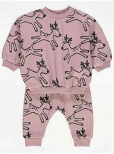 Baby Girls Reindeer Christmas Outfit, 0-3 Months, George *Brand New Without Tags