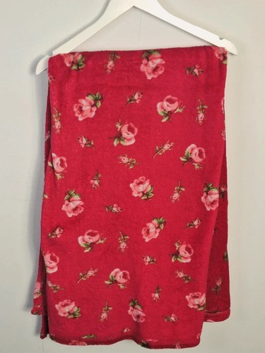Hot pink floral fleece - floral, blanket