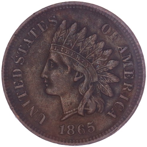 1865 indian head cent - head,