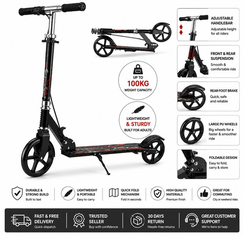 Folding adult scooter big - folding,