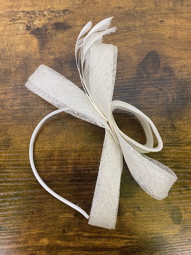 Luxe ivory sinamay fascinator - luxe,