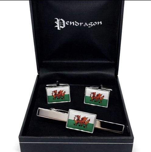 Welsh dragon cufflinks tie - welsh, &