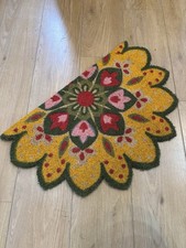 Coir Door Mat Bright Colours Floral - Pink, Yellow, Green Boho - New