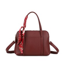 Boutique S-Medium Tote Woman Faux Leather top handles Scarf deco shoulder Bag