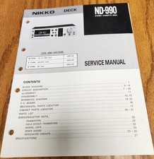 Nikko ND-990 Cassette Deck Service Manual - Original