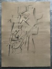 Picasso vintage pencil drawing signed Girl with Mandolin 1910 Invoice stamped