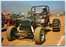 Postcard Drag Racers Hot Rods Sand Racing