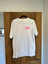 Unisex LIMO BOYZ White & Neon Pink Graphic T Shirt Top Size M Worn Once
