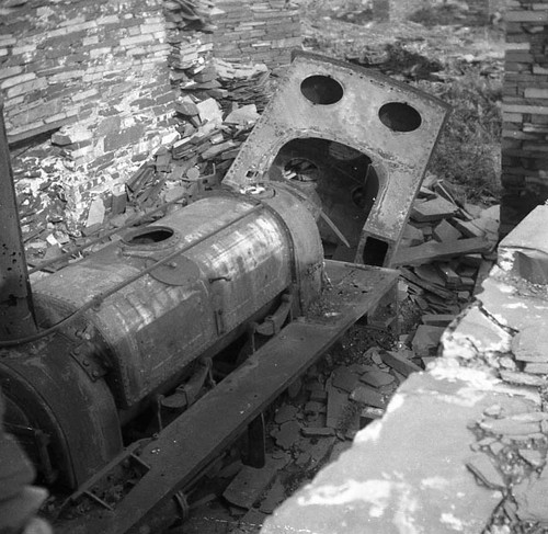Derelict locomotive in - ,
