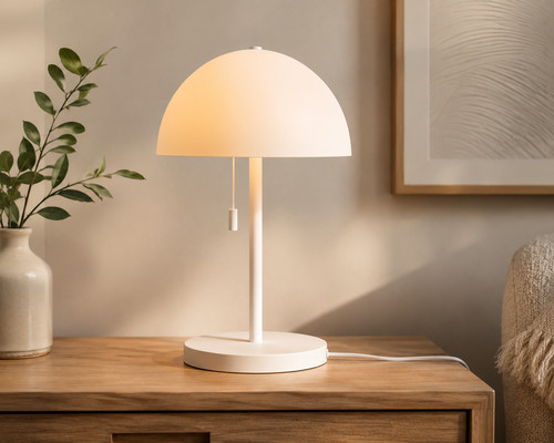 Mushroom table lamp matt - matt, white