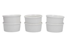 PILLIVUYT x 6 WHITE RAMEKINS French 8.5 cm