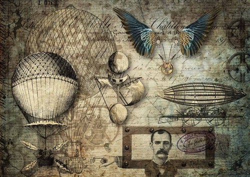 Decoupage queen airships - decoupage,