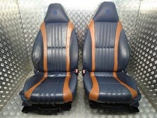 Blue and Tobacco Leather Seats