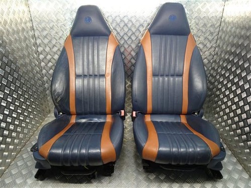 Blue and tobacco leather seats - blue,