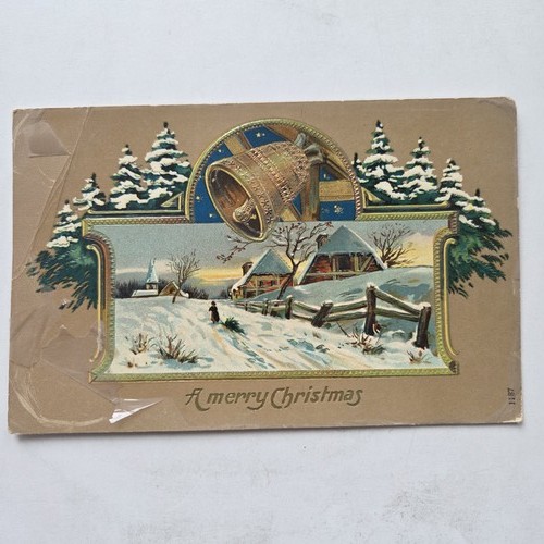 Antique merry christmas bell - merry,