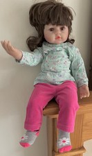 Beautiful 25” NPK Doll With Brown Eyes And Brown Hair Lovely EyelashEyelashes.