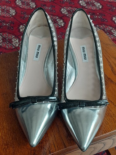 Miu heeled silver crystal - miu,