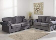 Maryland - 3&2 Seater Sofas | High Back | Steel Plush | Brand New 