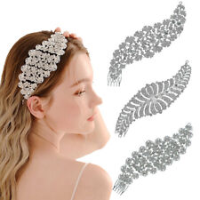 New Flower Diamante Pearl Hair Comb Pins Rhinestone Bridal Hair Accessories UK