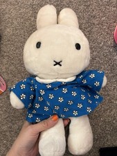 Vintage Miffy Blue Flower Dress Plush Soft Toy