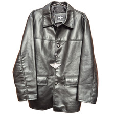 Faux leather coat - leather, /