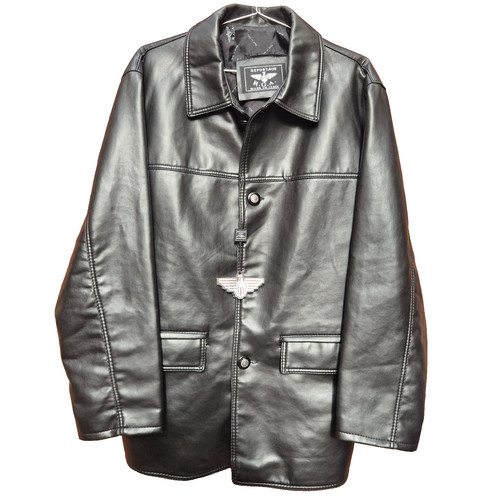 Faux leather coat jacket - faux,