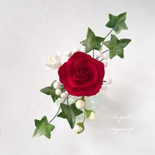 Sugarcraft Rose, Freesia With Berries and Ivy Spray, Made to order cake topper