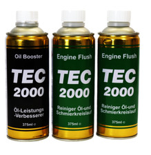 TEC 2000 1 x Oil Booster 2 x Engine Oil Flush For Petrol Or Diesel Engines