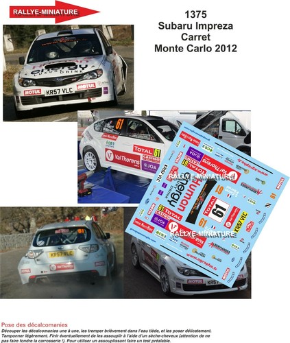 Decals ref 1375 subaru - decals, 1/43