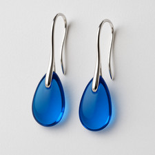 Royal Blue  Teardrop Earrings 925 Sterling Silver Dangle Drop Minimalist Gift