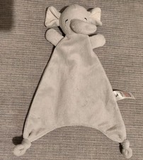 TU Sainsburys Grey Elephant Plush Comforter Blankie Blanket Soft Toy Soother Dou