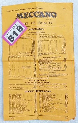 Vintage 1958 meccano toys of - ,