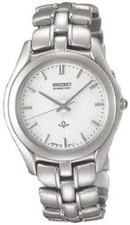 Seiko Men's SLB001 Kinetic White Dial Stainless Steel Watch MSRP $695!