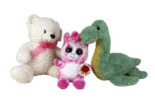 Keel Toys Teddy Bear, Unicorn and Loch Ness Monster Soft Toys Bundle New/Used