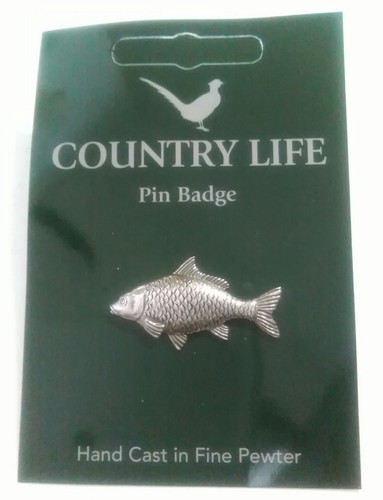 Carp silver pewter lapel - pewter,