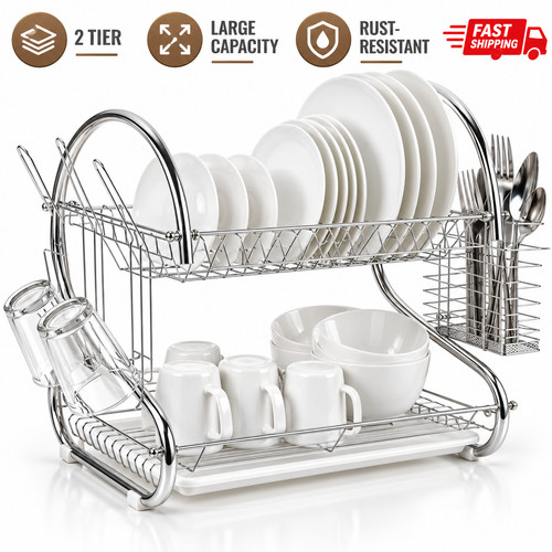 Tier dish drainer rack - 2,