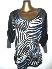 Joseph Ribkoff Animal print Tunic 16 epaulette overlay 3/4 sleeve (9178